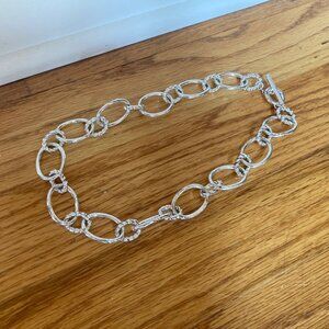 Silver Tone Chunky Chain Link Necklace
